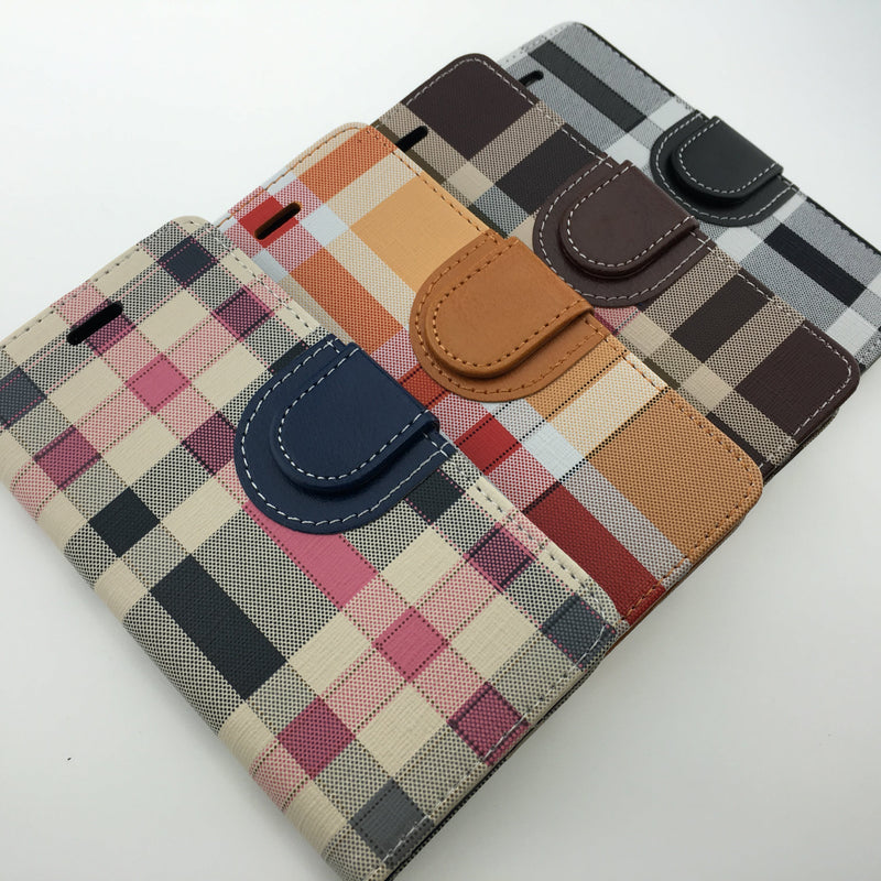 Plaid Leather Case - Samsung Galaxy S6 (with Credit Card Slot)