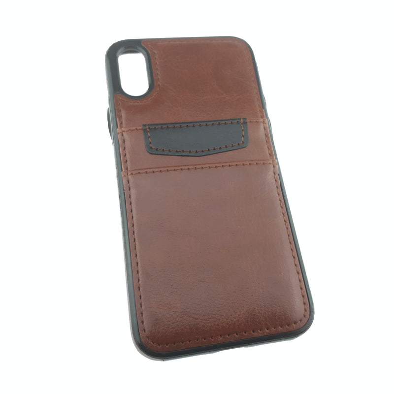 Leather Back Case with Credit Card Slots - iPhone Xs Max